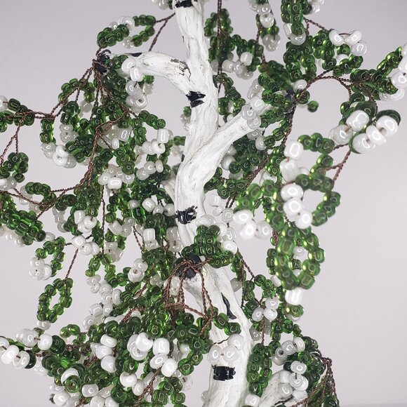 Vintage Seed Bead Tree Beaded Handmade 13" - Picture 7 of 12